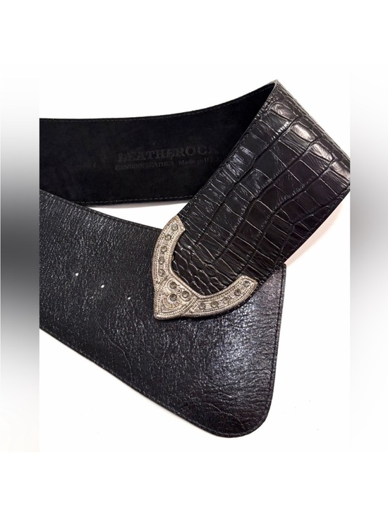 Leatherock Women’s Belt Black Patent Leather Hip Belt #9605 main image 6